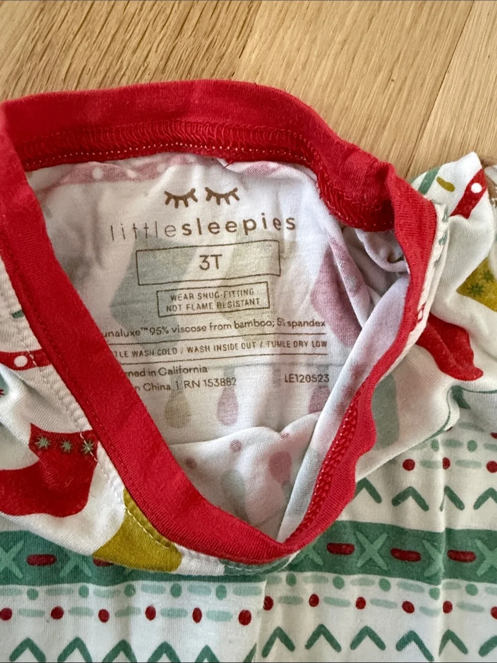 Little Sleepies Holiday Gingerbread Print Pajama Set - Red & Green Size 3